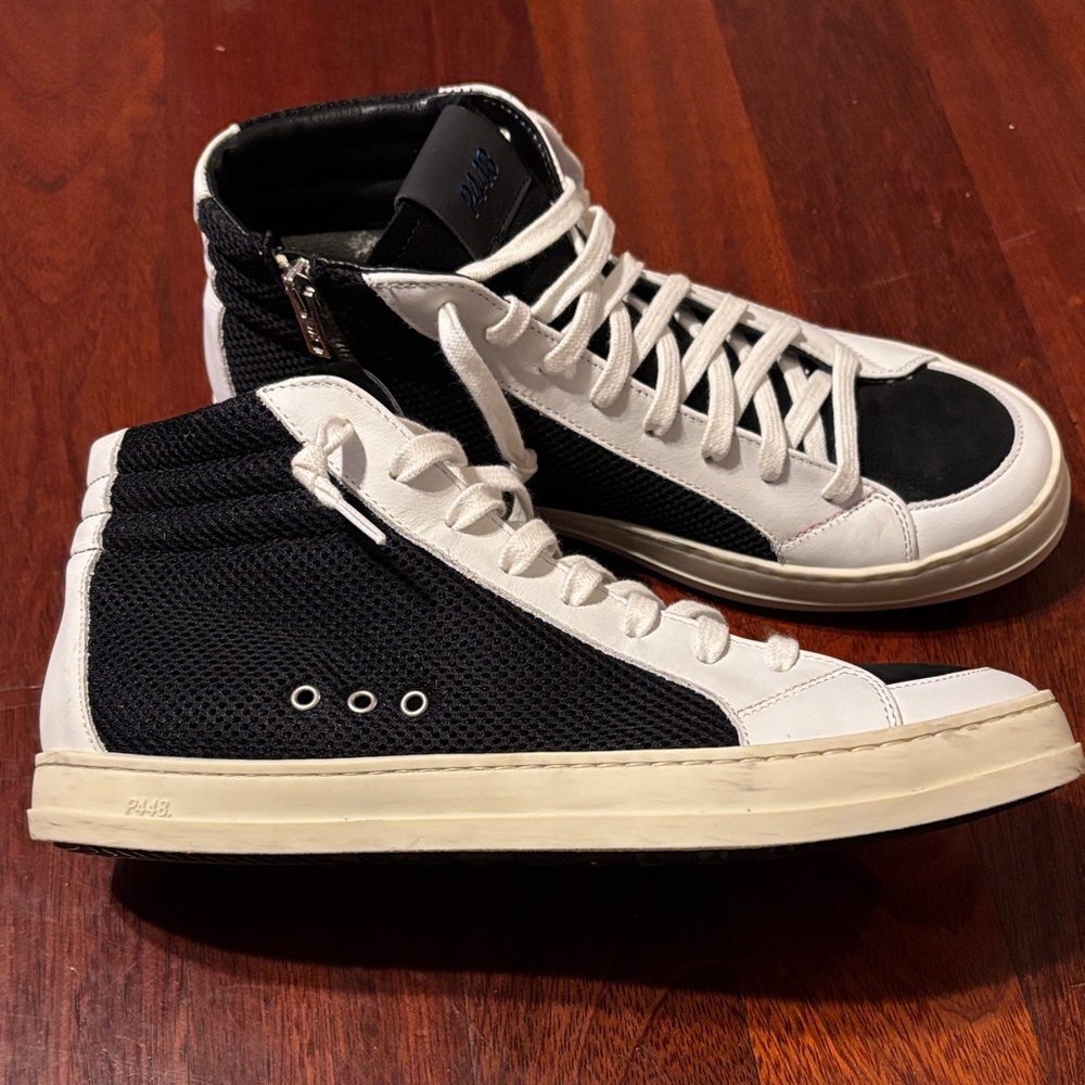 P448 Black and White Skate High-Top Sneakers